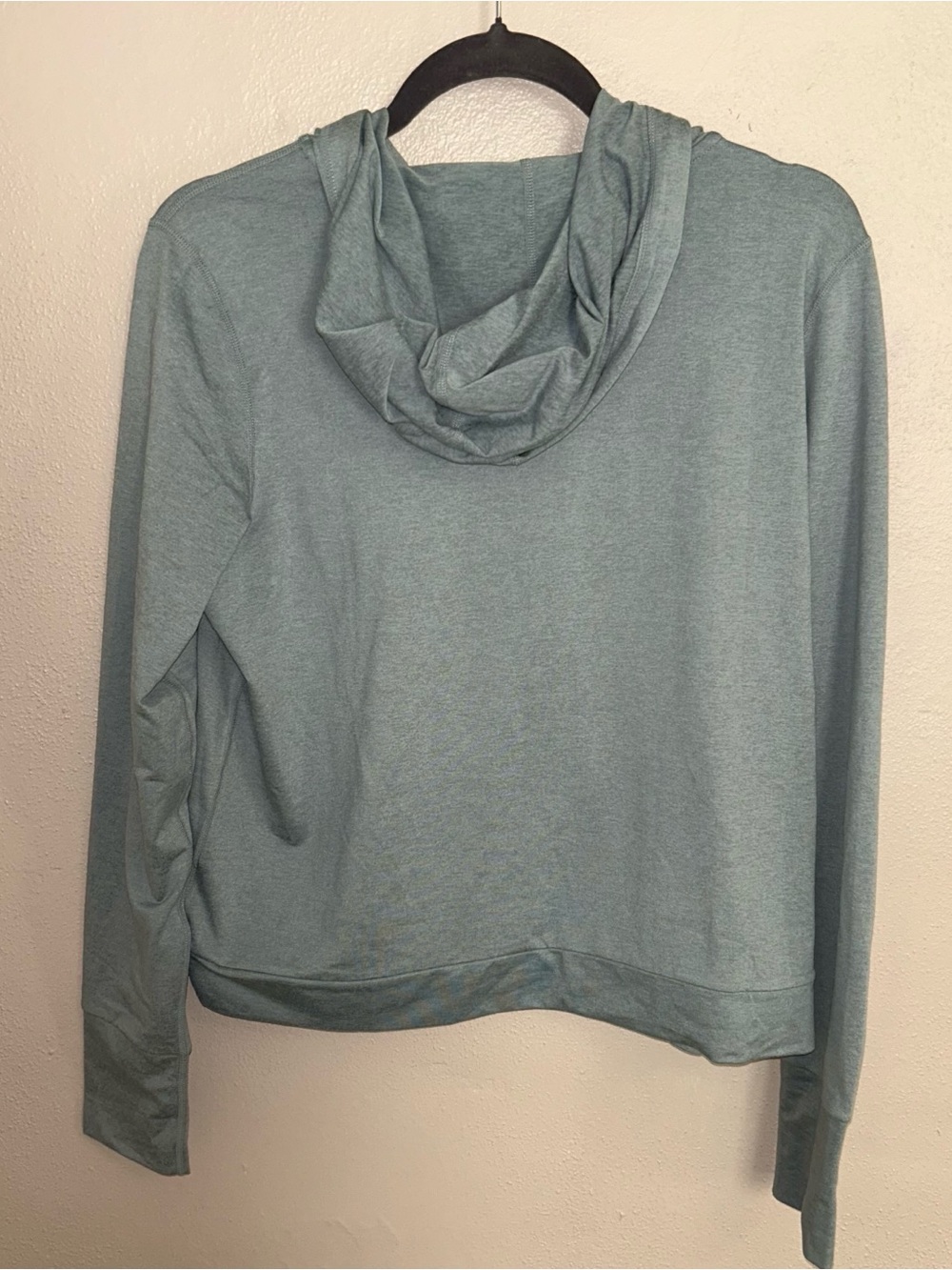 Vuori Heathered Light Blue Pullover Hoodie with White Drawstrings - Picture 2 of 3